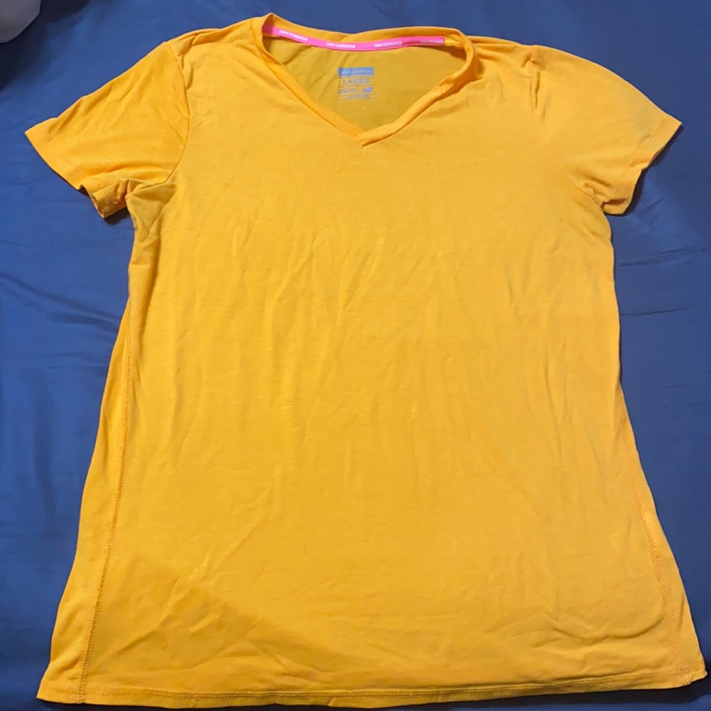 Yellow V-Neck New Balance Athletic Top
